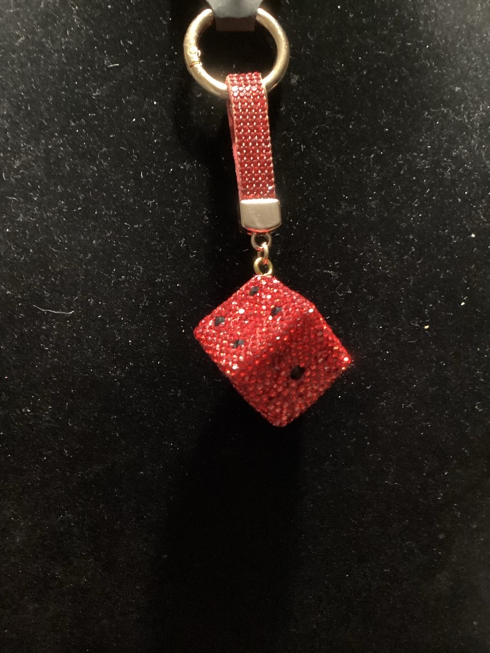 Red Crystal Dice Sparkling Bag/Key Charm